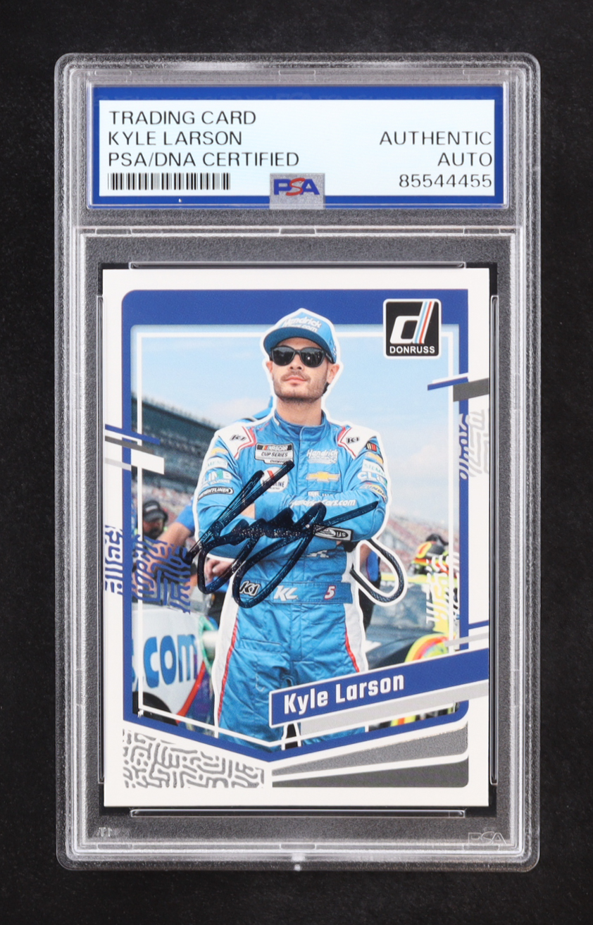 Kyle Larson Signed 2024 Donruss #26 (PSA) at PristineAuction.com Kyle Larson Signed 2024 Donruss #26 (PSA) at PristineAuction.com