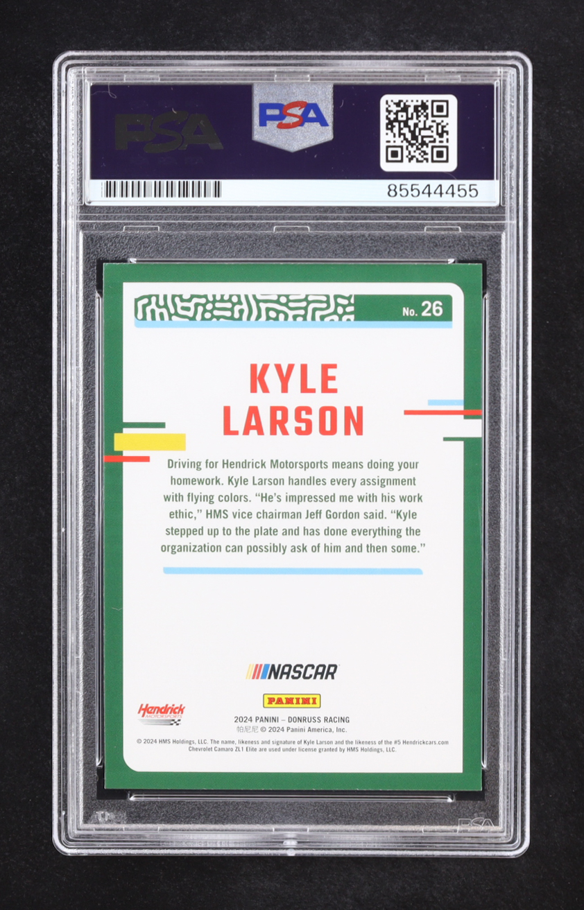 Kyle Larson Signed 2024 Donruss #26 (PSA) at PristineAuction.com Kyle Larson Signed 2024 Donruss #26 (PSA) at PristineAuction.com