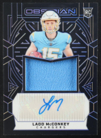 Ladd McConkey 2024 Panini Obsidian Jumbo Patch JSY Autographs #RJJ-LMY RC #091/299 at PristineAuction.com