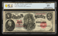 1907 U.S. $5 "Wood Chopper" Legal Tender Note - Fr. 88 Signed: Teehee / Burke (PCGS Choice Fine 15) at PristineAuction.com