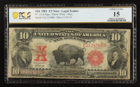 1901 U.S. $10 "Bison" Legal Tender Note - Fr. 121m "Mule" Signed: Elliott / White (PCGS Choice Fine 15) at PristineAuction.com