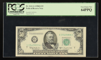 1950-D U.S. $50 Federal Reserve Note, Chicago - Fr. 2111-H Signed: Granahan / Dillon (PCGS Very Choice New 64 PPQ) at PristineAuction.com