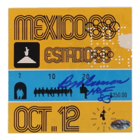 Bob Beamon Signed 1968 Mexico Olympics Ticket Stub Inscribed "HOF 83" (Schulte) at PristineAuction.com