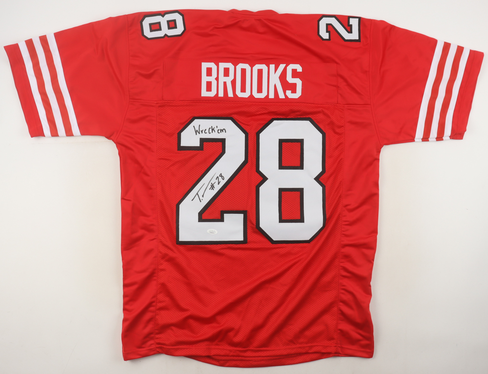 Tahj Brooks Signed Jersey Inscribed "Wreck 'Em" (JSA) at PristineAuction.com Tahj Brooks Signed Jersey Inscribed "Wreck 'Em" (JSA) at PristineAuction.com