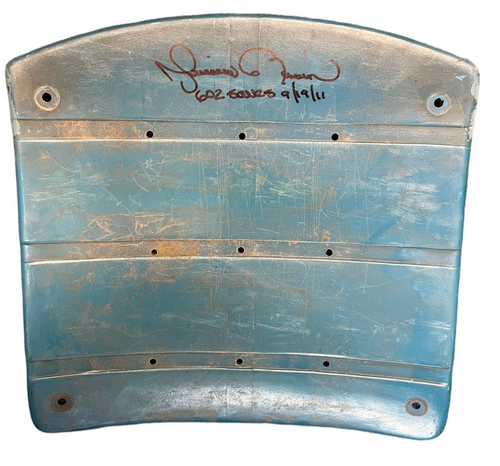 Mariano Rivera Signed Yankees Stadium Seat Bottom Inscribed "602 Saves" & "9-19-11" (Steiner & MLB) at PristineAuction.com Mariano Rivera Signed Yankees Stadium Seat Bottom Inscribed "602 Saves" & "9-19-11" (Steiner & MLB) at PristineAuction.com