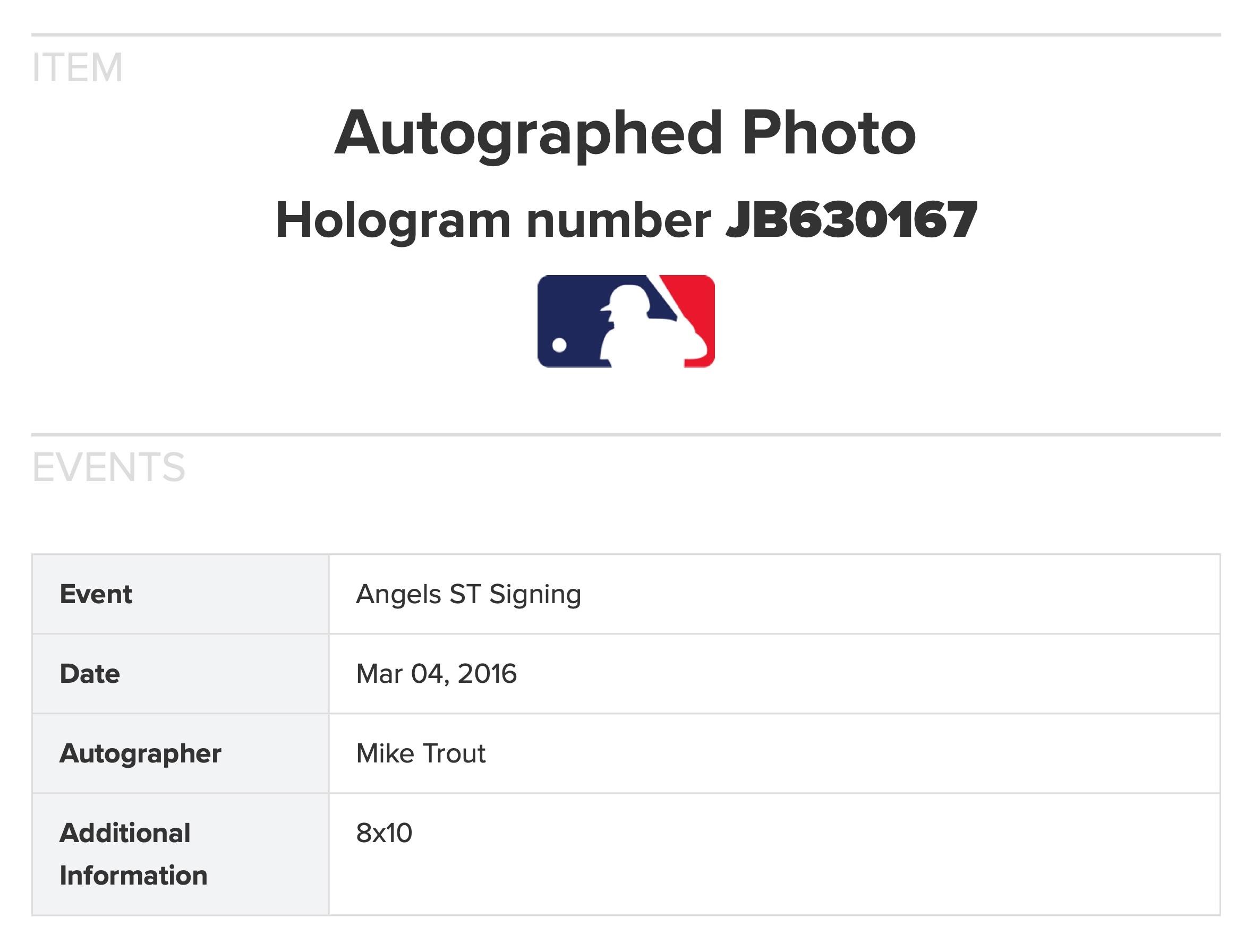 Mike Trout Signed Angels 8x10 Photo (MLB) at PristineAuction.com Mike Trout Signed Angels 8x10 Photo (MLB) at PristineAuction.com