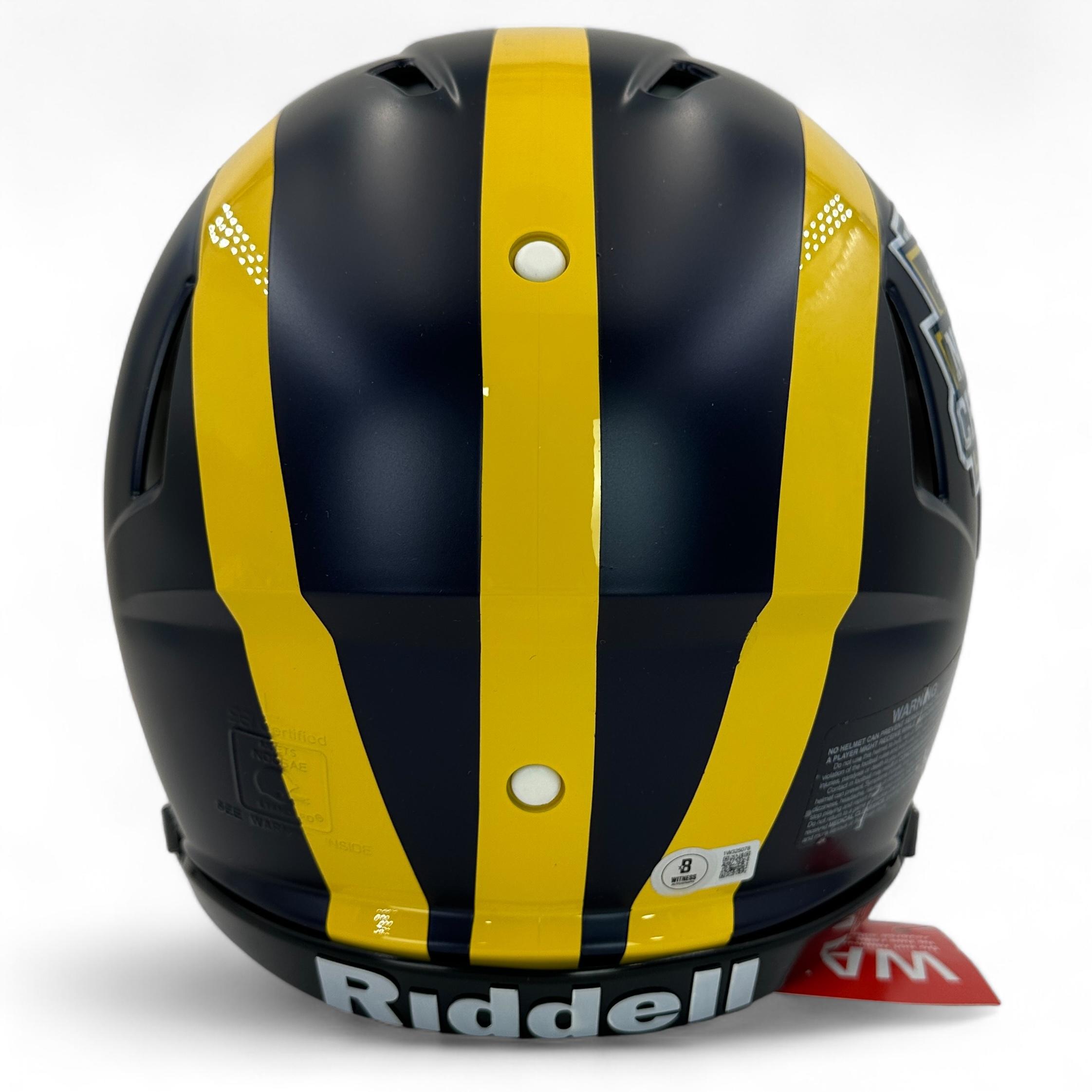 JJ McCarthy Signed Michigan Wolverines National Champions Logo Full-Size Authentic On-Field Speed Helmet (Beckett) at PristineAuction.com JJ McCarthy Signed Michigan Wolverines National Champions Logo Full-Size Authentic On-Field Speed Helmet (Beckett) at PristineAuction.com