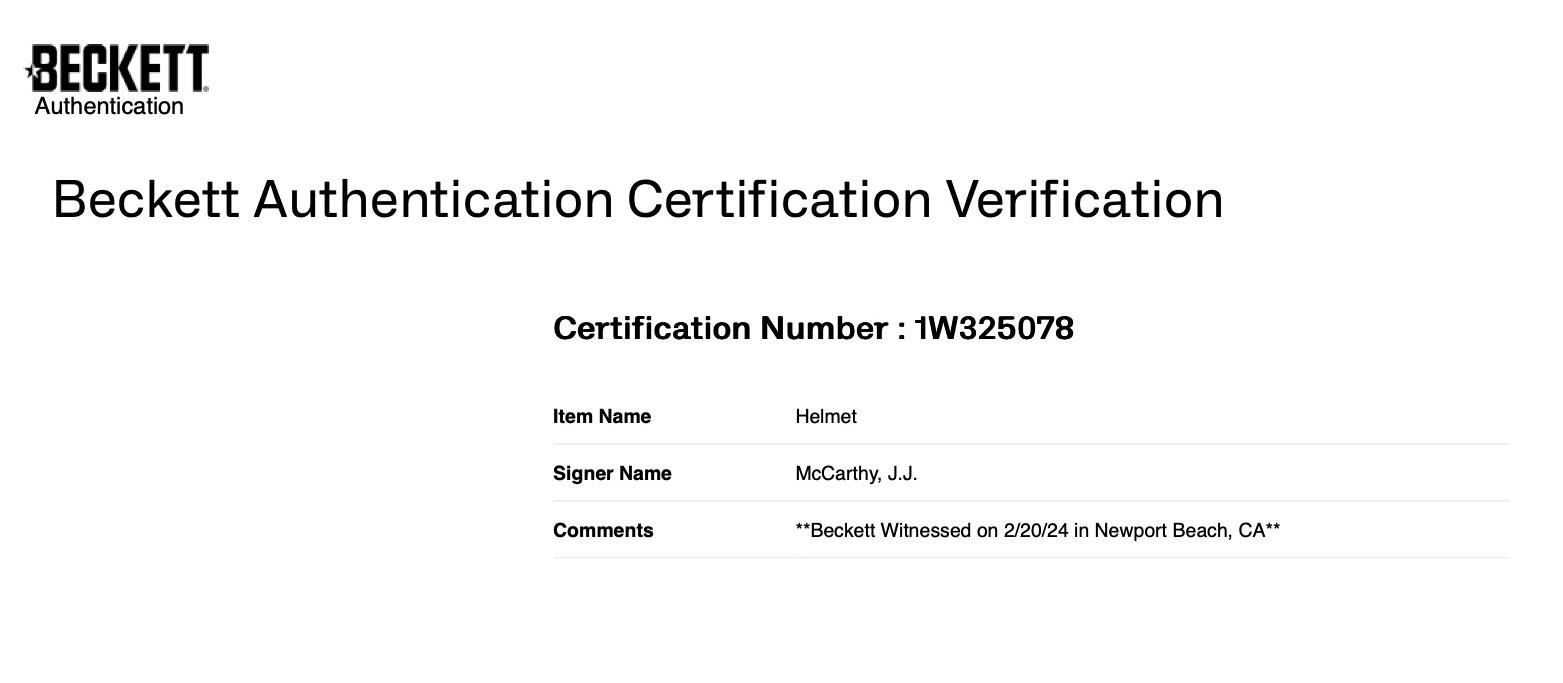 JJ McCarthy Signed Michigan Wolverines National Champions Logo Full-Size Authentic On-Field Speed Helmet (Beckett) at PristineAuction.com JJ McCarthy Signed Michigan Wolverines National Champions Logo Full-Size Authentic On-Field Speed Helmet (Beckett) at PristineAuction.com