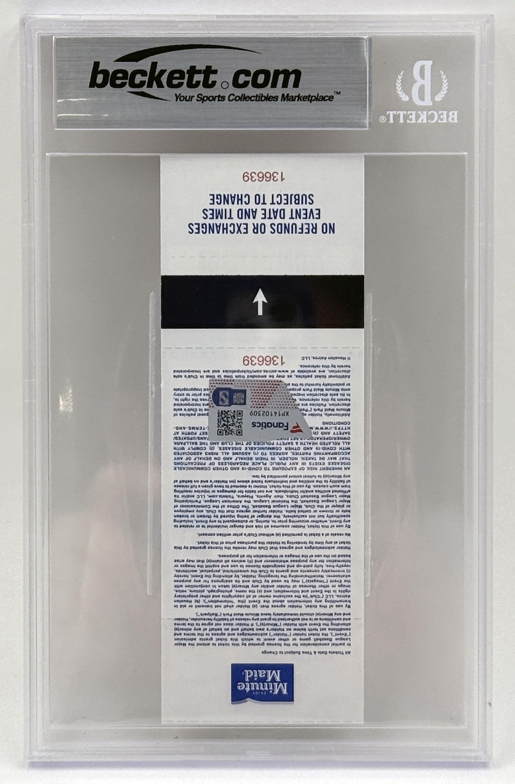 Jasson Dominguez Signed MLB Debut Game Ticket (BGS 9 & Fanatics | Auto 10) at PristineAuction.com Jasson Dominguez Signed MLB Debut Game Ticket (BGS 9 & Fanatics | Auto 10) at PristineAuction.com