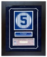 Joe DiMaggio Signed Chit Custom Framed Display with Yankee Stadium Monument Park Brick (JSA & MLB) at PristineAuction.com