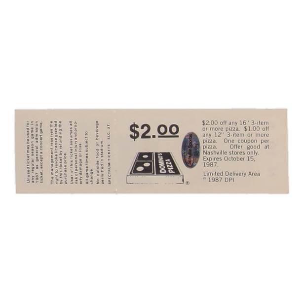 Don Mattingly Signed Nashville Sounds 1987 Game Ticket (Schulte) at PristineAuction.com Don Mattingly Signed Nashville Sounds 1987 Game Ticket (Schulte) at PristineAuction.com