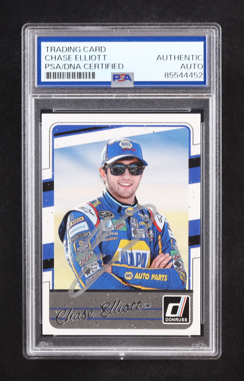 Chase Elliott Signed 2017 Donruss #46 (PSA) at PristineAuction.com Chase Elliott Signed 2017 Donruss #46 (PSA) at PristineAuction.com