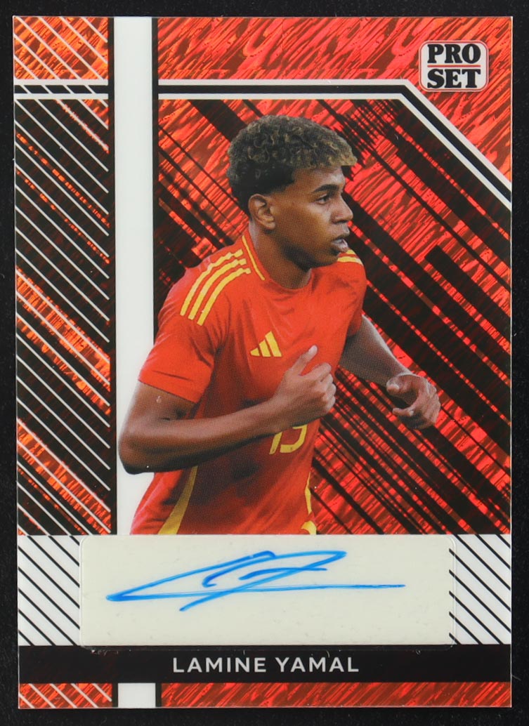 Lamine Yamal 2024 Leaf Collective Pro Set Autographs Shimmer Orange #PSA-LM1 RC at PristineAuction.com Lamine Yamal 2024 Leaf Collective Pro Set Autographs Shimmer Orange #PSA-LM1 RC at PristineAuction.com