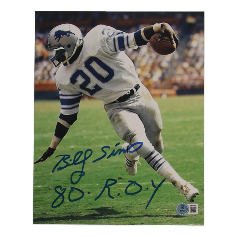 Billy Sims Signed Lions 8x10 Photo Inscribed "80 - R.O.Y" (Beckett) at PristineAuction.com Billy Sims Signed Lions 8x10 Photo Inscribed "80 - R.O.Y" (Beckett) at PristineAuction.com