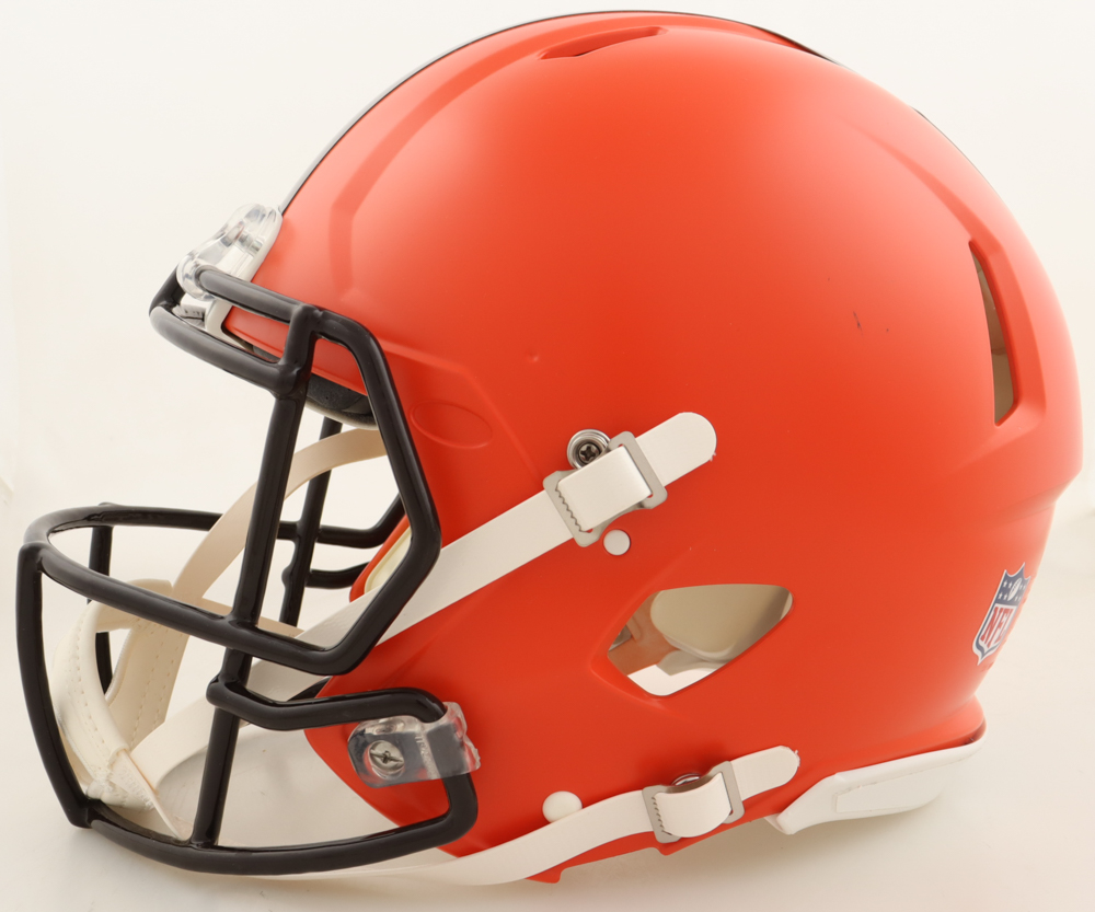 Joe Thomas Signed Browns Full-Size Authentic On-Field Speed Helmet Inscribed "HOF 23" (Beckett) at PristineAuction.com Joe Thomas Signed Browns Full-Size Authentic On-Field Speed Helmet Inscribed "HOF 23" (Beckett) at PristineAuction.com