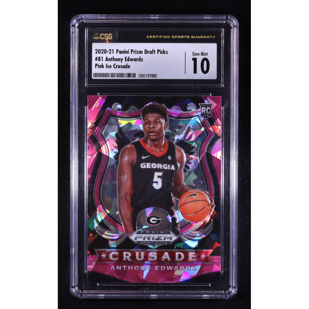 Anthony Edwards 2020-21 Panini Prizm Draft Picks Prizms Pink Ice #81 CR RC (CSG 10) at PristineAuction.com