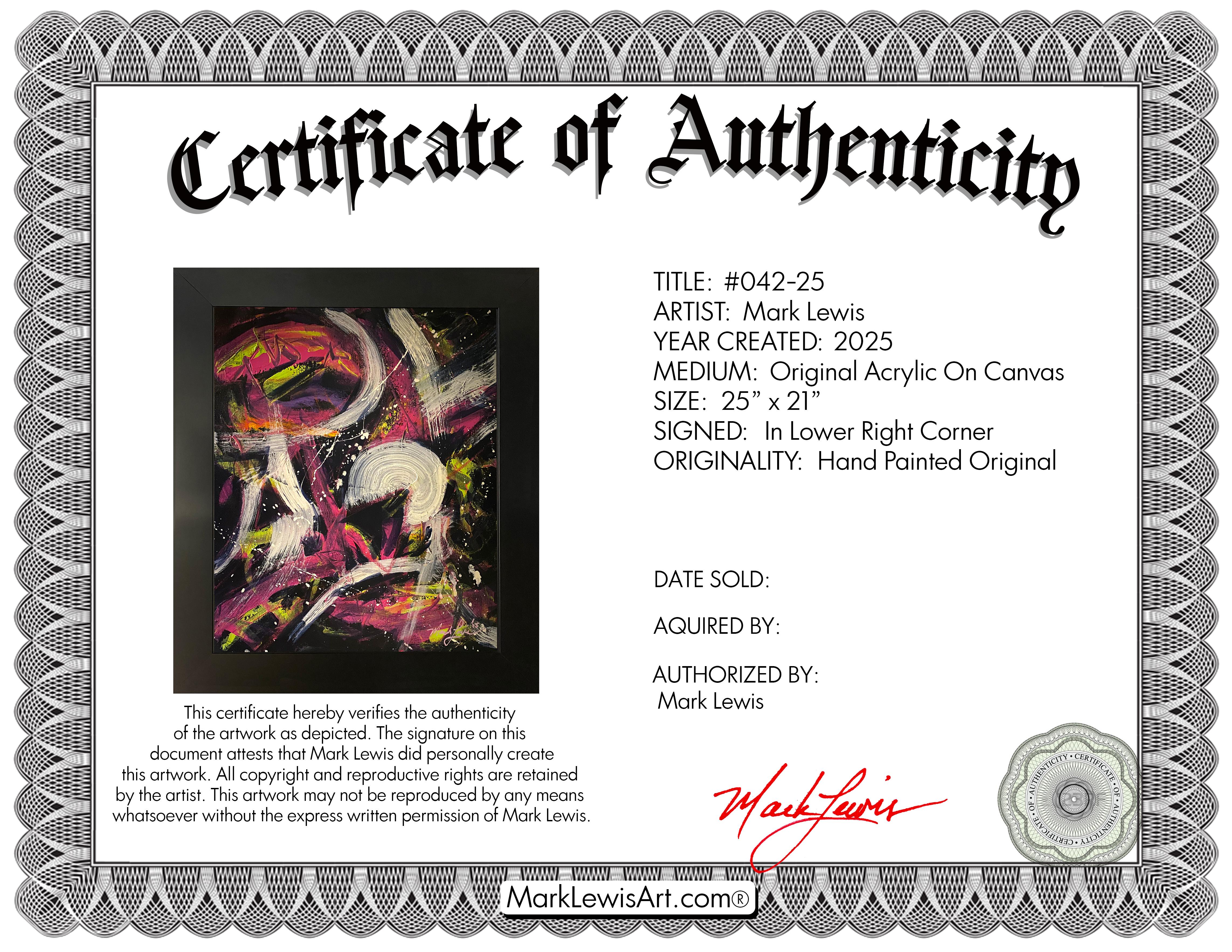 Mark Lewis Custom Framed Original Painting On Canvas #042-25 (Lewis) at PristineAuction.com Mark Lewis Custom Framed Original Painting On Canvas #042-25 (Lewis) at PristineAuction.com