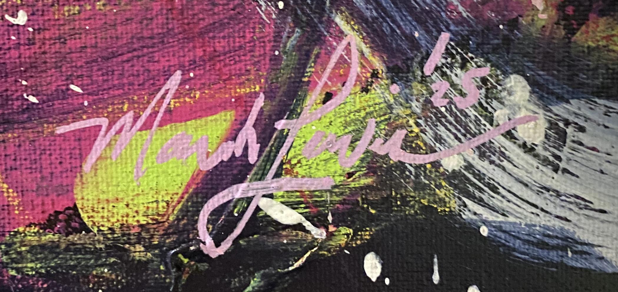 Mark Lewis Custom Framed Original Painting On Canvas #042-25 (Lewis) at PristineAuction.com Mark Lewis Custom Framed Original Painting On Canvas #042-25 (Lewis) at PristineAuction.com