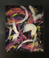 Mark Lewis Custom Framed Original Painting On Canvas #042-25 (Lewis) at PristineAuction.com