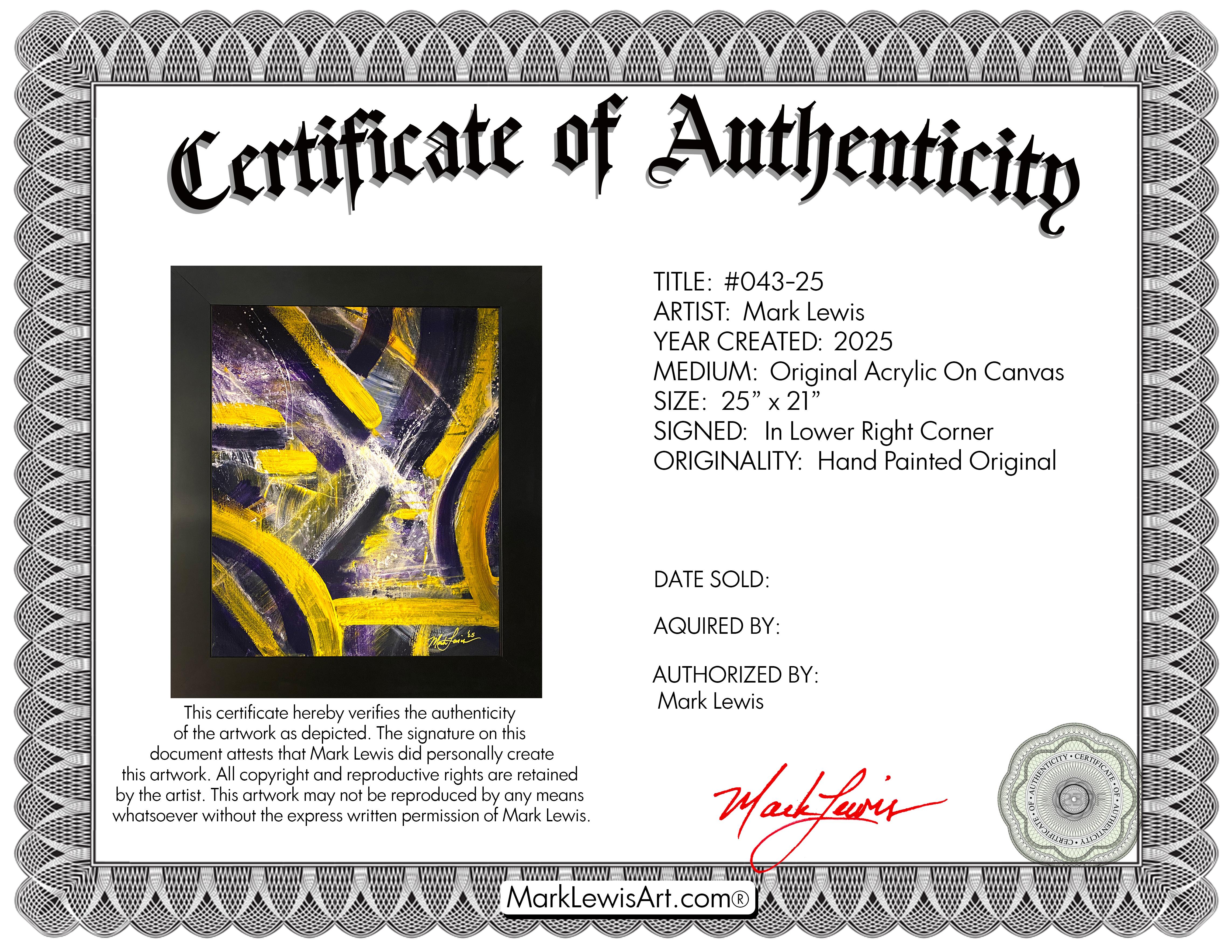 Mark Lewis Custom Framed Original Painting On Canvas #043-25 (Lewis) at PristineAuction.com Mark Lewis Custom Framed Original Painting On Canvas #043-25 (Lewis) at PristineAuction.com