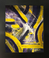 Mark Lewis Custom Framed Original Painting On Canvas #043-25 (Lewis) at PristineAuction.com