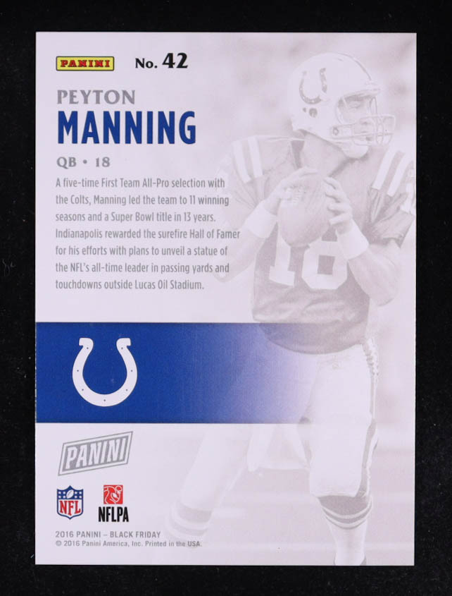 Peyton Manning 2016 Panini Black Friday Cracked Ice #42 #17/25 at PristineAuction.com Peyton Manning 2016 Panini Black Friday Cracked Ice #42 #17/25 at PristineAuction.com