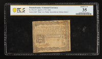 1772 Pennsylvania 2 Shillings / 6 Pence Colonial Currency Note - Fr. PA-157, Printer: Hall & Sellers (PCGS Choice VF 35) at PristineAuction.com