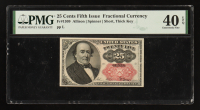 1864 U.S. 25 Cents Fractional Currency Note Fr. 1309, Short Thick Key, Signed: Allison / Spinner (PMG Extremely Fine 40 EPQ) at PristineAuction.com