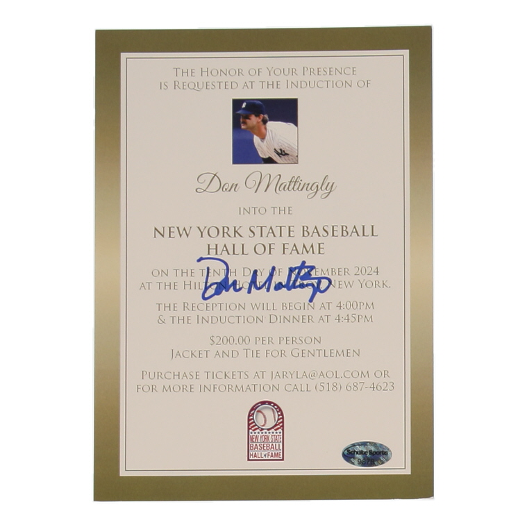 Don Mattingly Signed NYS Hall of Fame Postcard (Schulte) at PristineAuction.com Don Mattingly Signed NYS Hall of Fame Postcard (Schulte) at PristineAuction.com