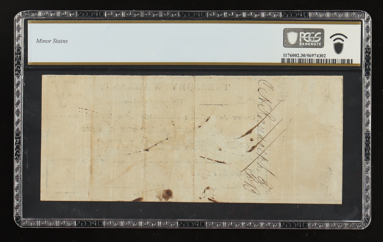 1862 Texas $5 Treasury Warrant, Military Service - Blue Paper, Cr-TX-11 (PCGS Very Fine 30) at PristineAuction.com 1862 Texas $5 Treasury Warrant, Military Service - Blue Paper, Cr-TX-11 (PCGS Very Fine 30) at PristineAuction.com