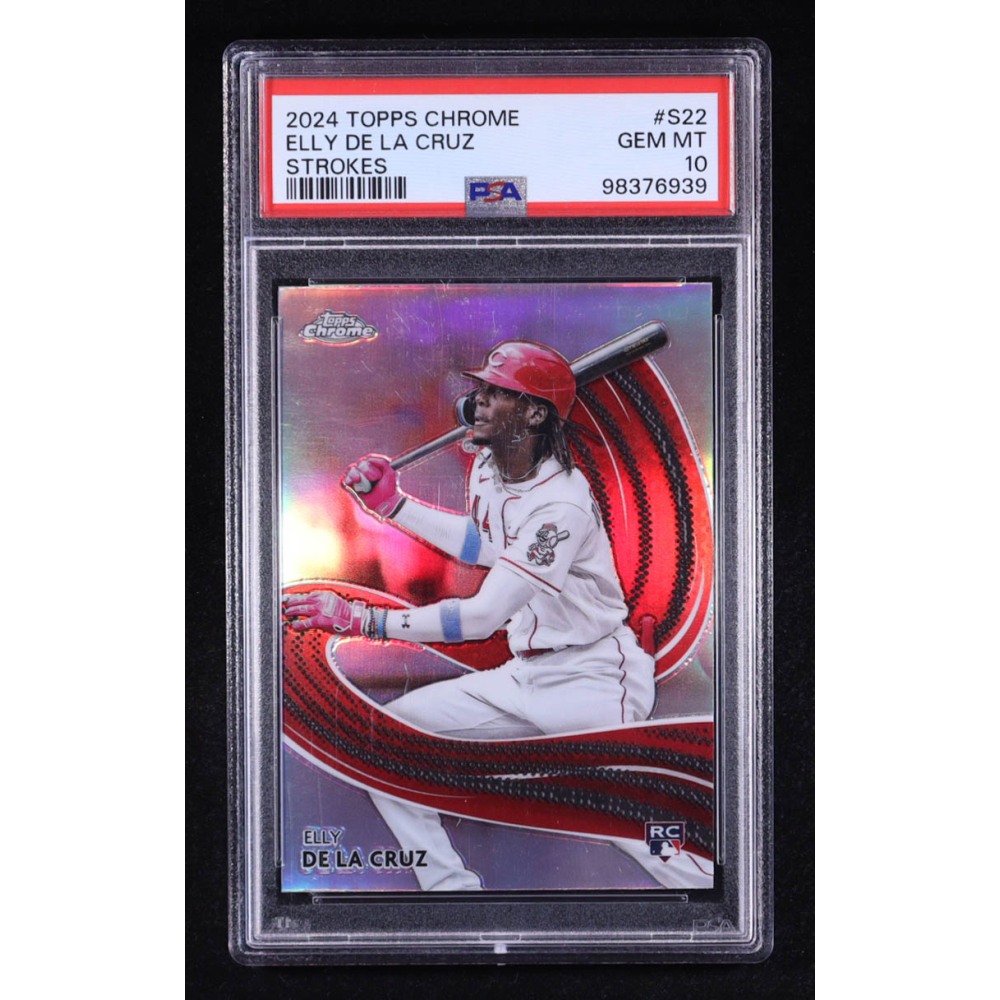 Elly De La Cruz 2024 Topps Chrome Strokes #S22 RC (PSA 10) at PristineAuction.com