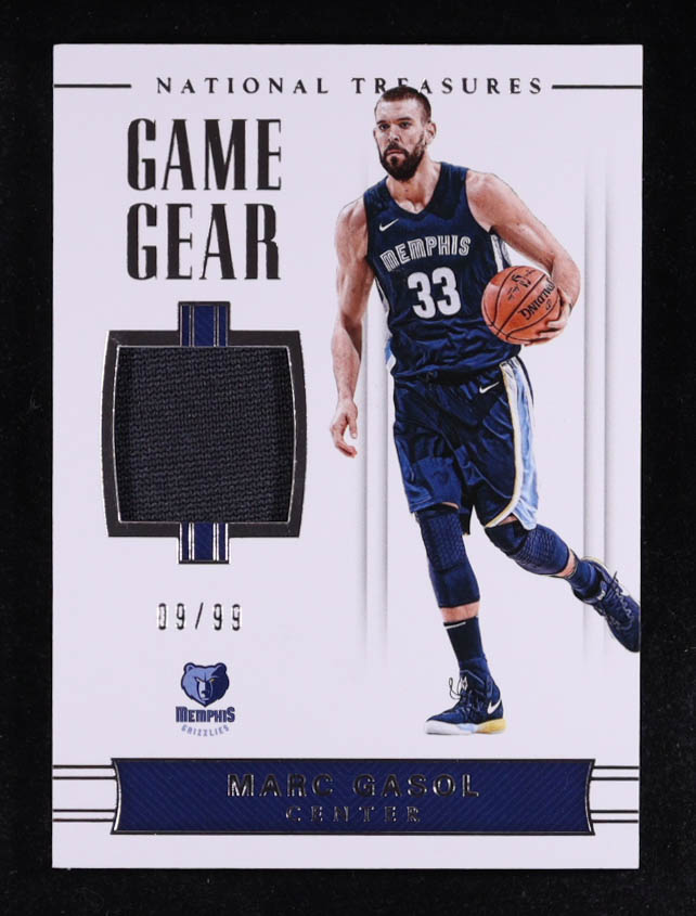 Marc Gasol 2017-18 Panini National Treasures Game Gear Relics #GG-40 #9/99 at PristineAuction.com Marc Gasol 2017-18 Panini National Treasures Game Gear Relics #GG-40 #9/99 at PristineAuction.com