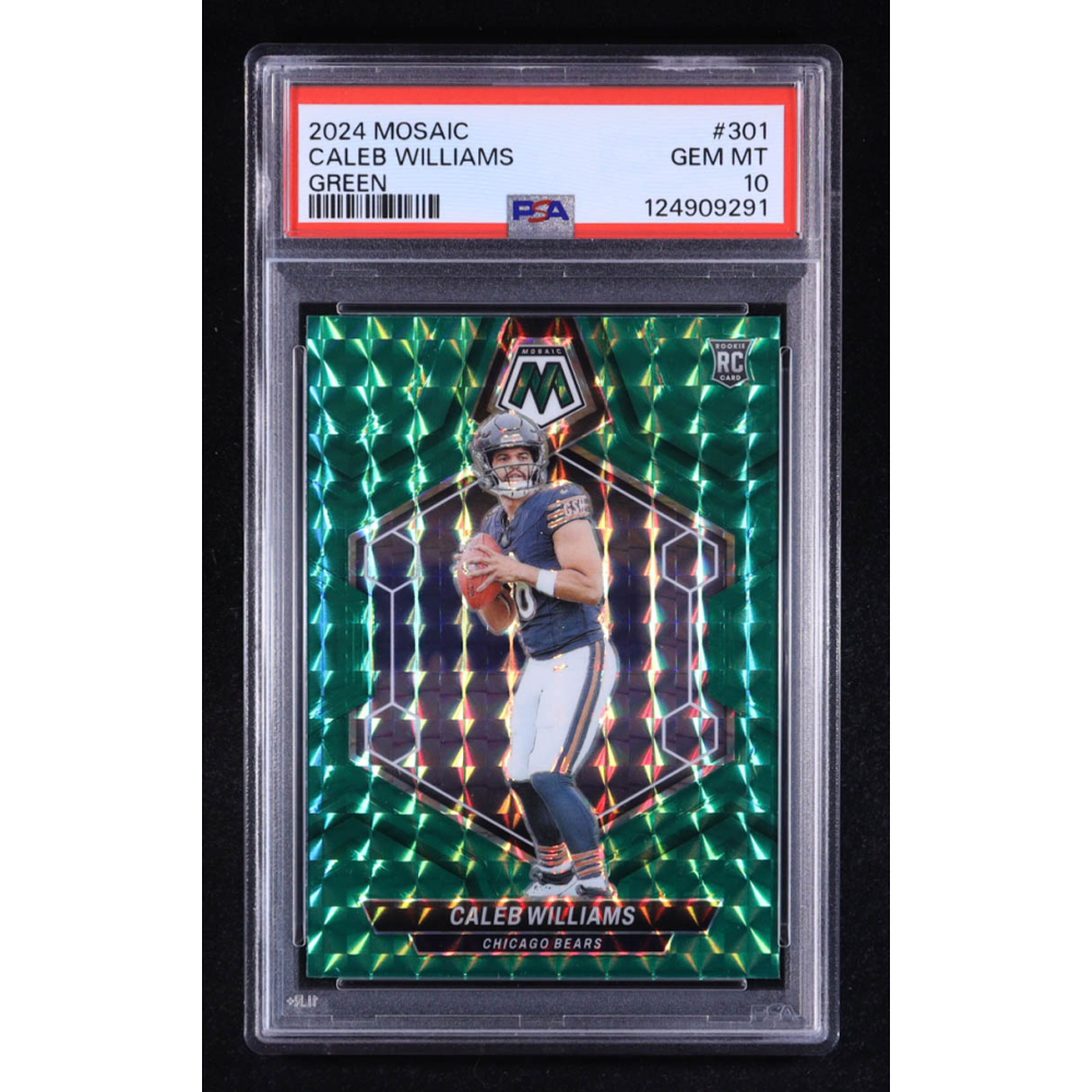 Caleb Williams 2024 Panini Mosaic Mosaic Green #301 RC (PSA 10) at PristineAuction.com