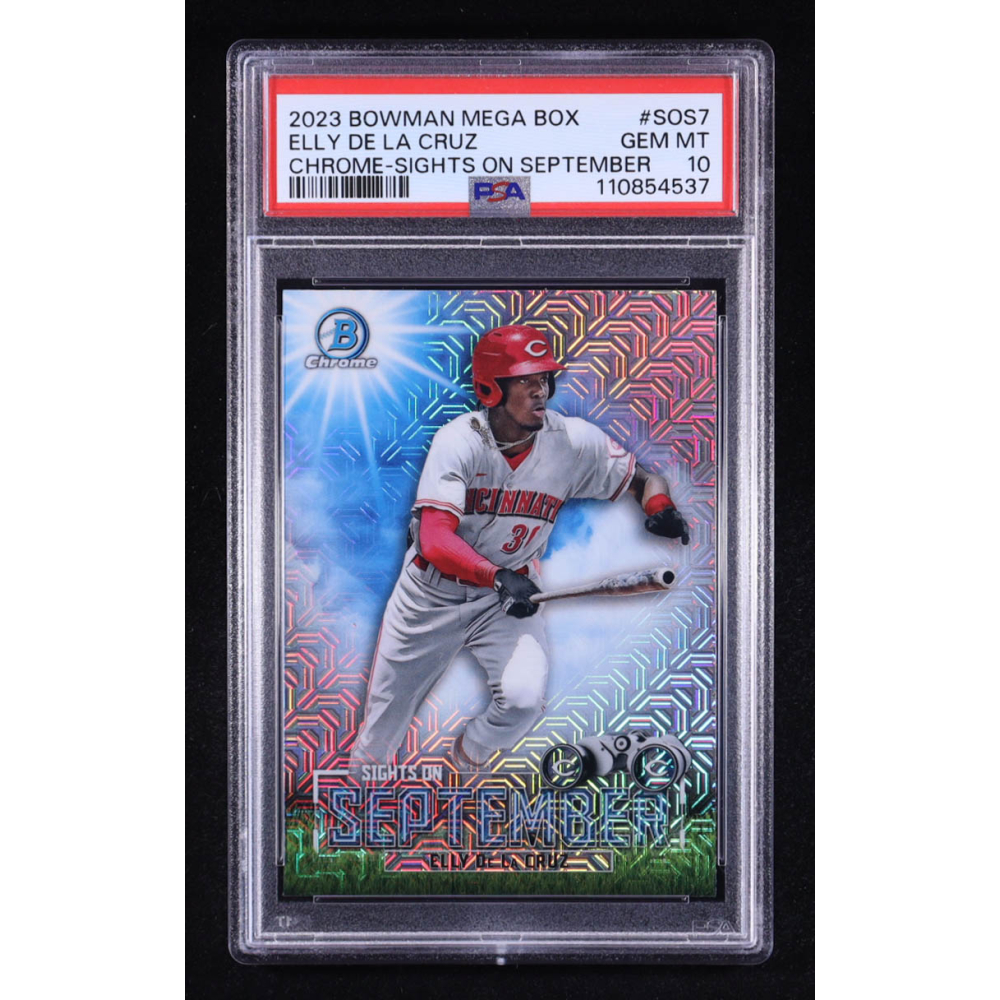 Elly De La Cruz 2023 Bowman Chrome Mega Box Sights on September #SOS7 RC (PSA 10) at PristineAuction.com