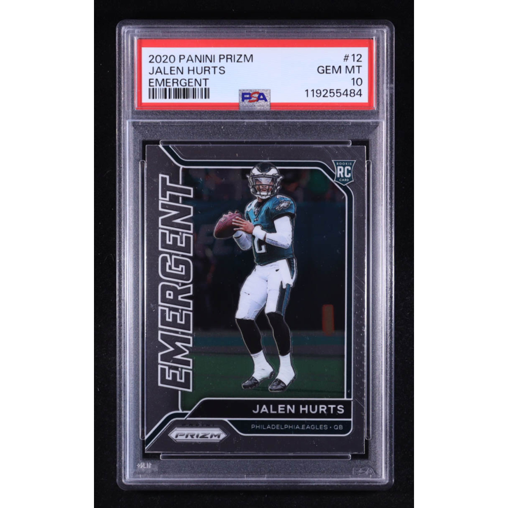 Jalen Hurts 2020 Panini Prizm Emergent #12 RC (PSA 10) at PristineAuction.com
