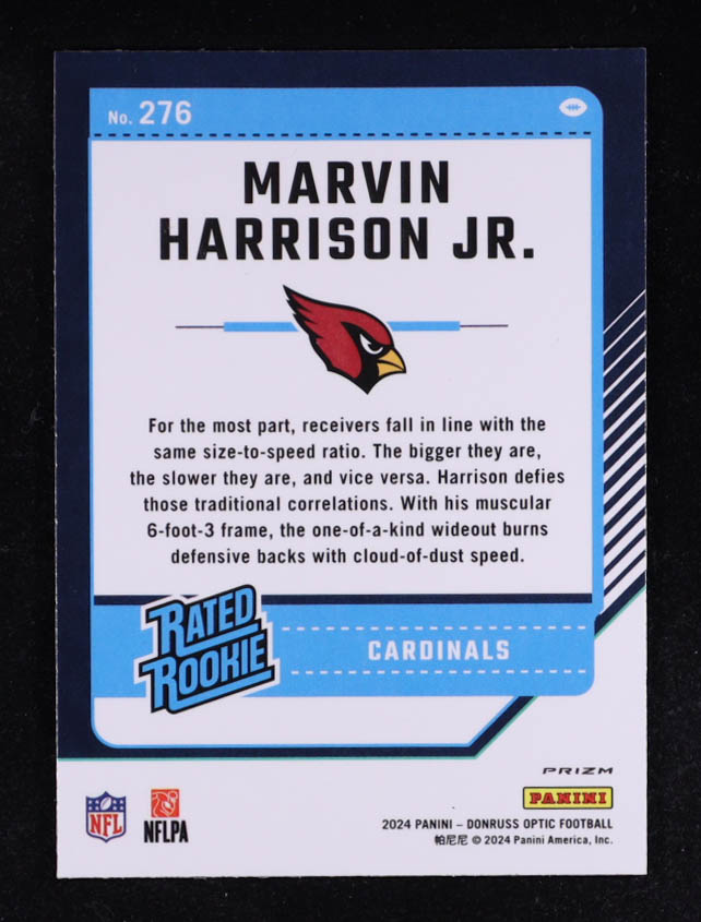 Marvin Harrison Jr. 2024 Donruss Optic Green Velocity #276 RR RC at PristineAuction.com Marvin Harrison Jr. 2024 Donruss Optic Green Velocity #276 RR RC at PristineAuction.com