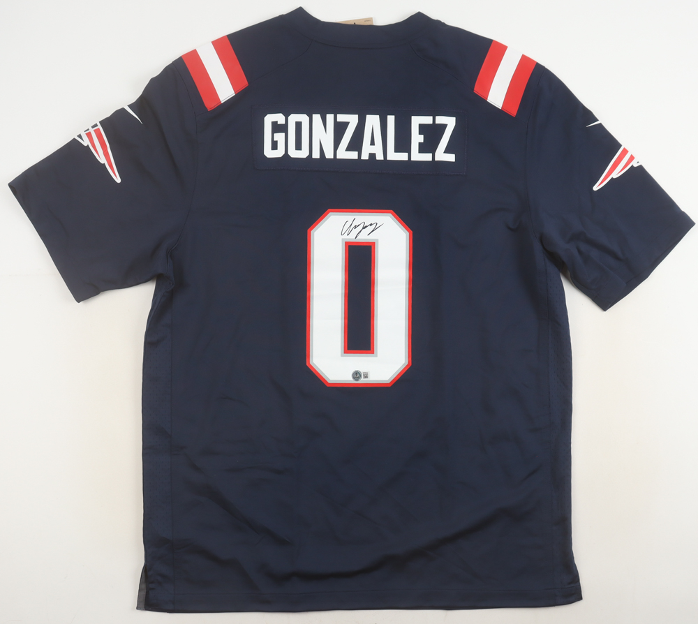 Christian Gonzalez Signed Patriots Nike Authentic Jersey (Beckett) at PristineAuction.com Christian Gonzalez Signed Patriots Nike Authentic Jersey (Beckett) at PristineAuction.com