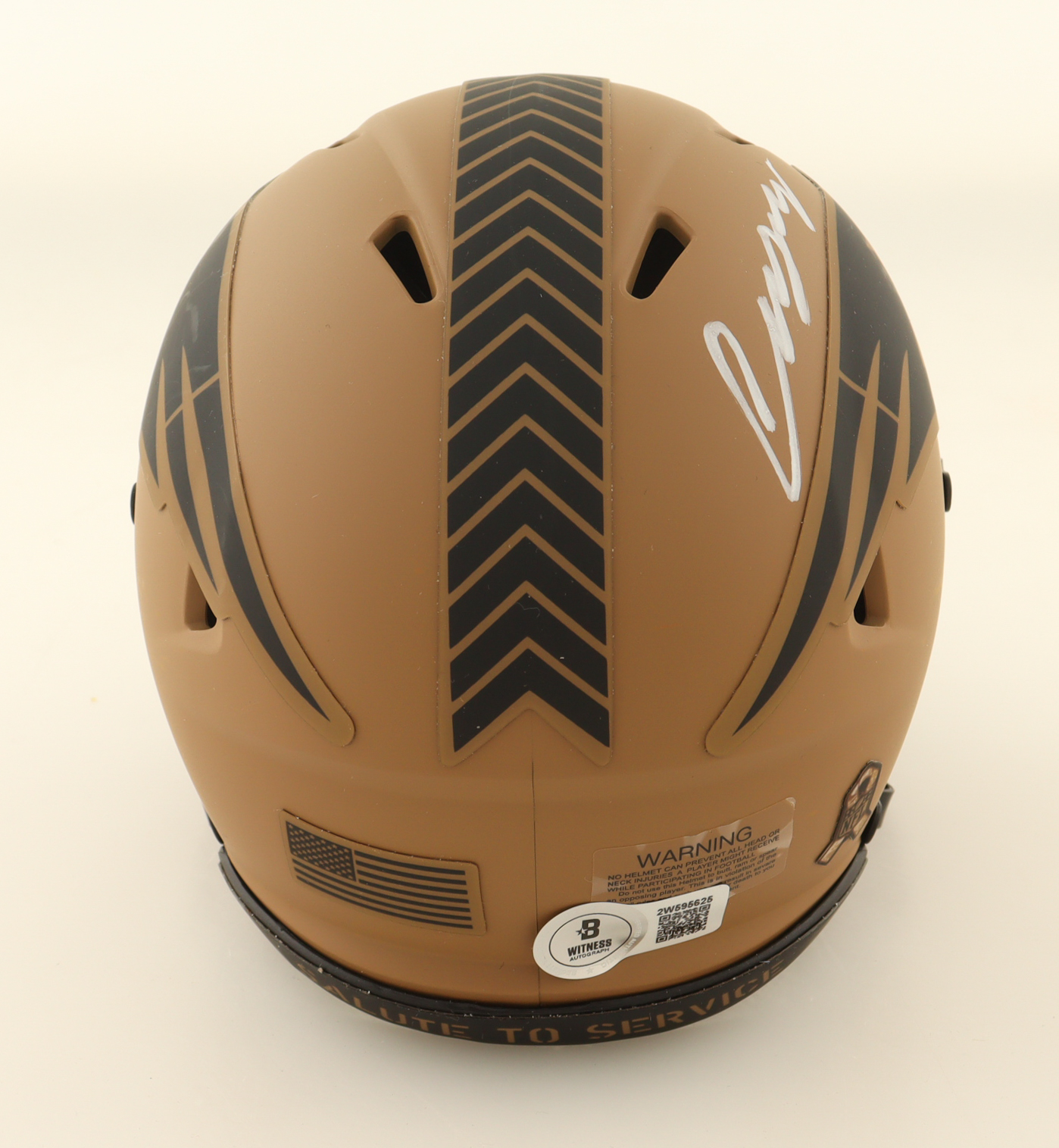 Christian Gonzalez Signed Patriots Salute To Service Alternate Speed Mini Helmet (Beckett) at PristineAuction.com Christian Gonzalez Signed Patriots Salute To Service Alternate Speed Mini Helmet (Beckett) at PristineAuction.com