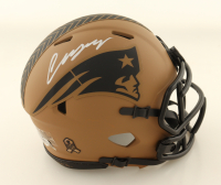 Christian Gonzalez Signed Patriots Salute To Service Alternate Speed Mini Helmet (Beckett) at PristineAuction.com