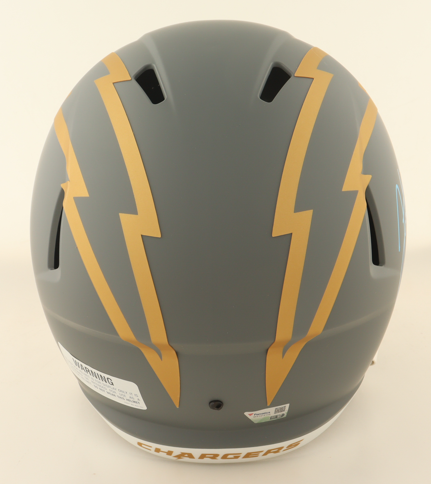 Justin Herbert Signed Chargers Full-Size Slate Alternate Speed Helmet (Fanatics) at PristineAuction.com Justin Herbert Signed Chargers Full-Size Slate Alternate Speed Helmet (Fanatics) at PristineAuction.com