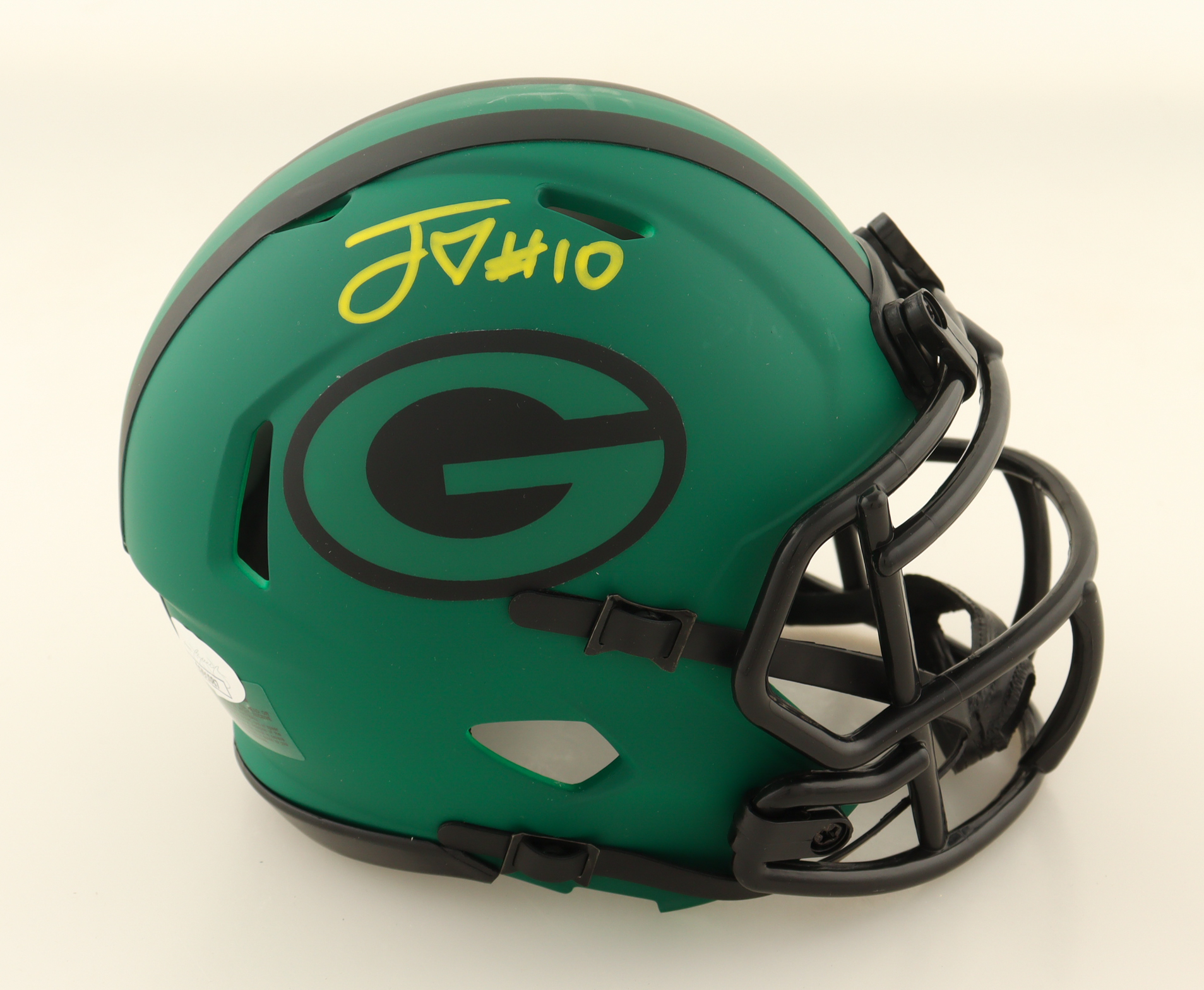 Jordan Love Signed Packers Rave Alternate Speed Mini Helmet (JSA) at PristineAuction.com Jordan Love Signed Packers Rave Alternate Speed Mini Helmet (JSA) at PristineAuction.com