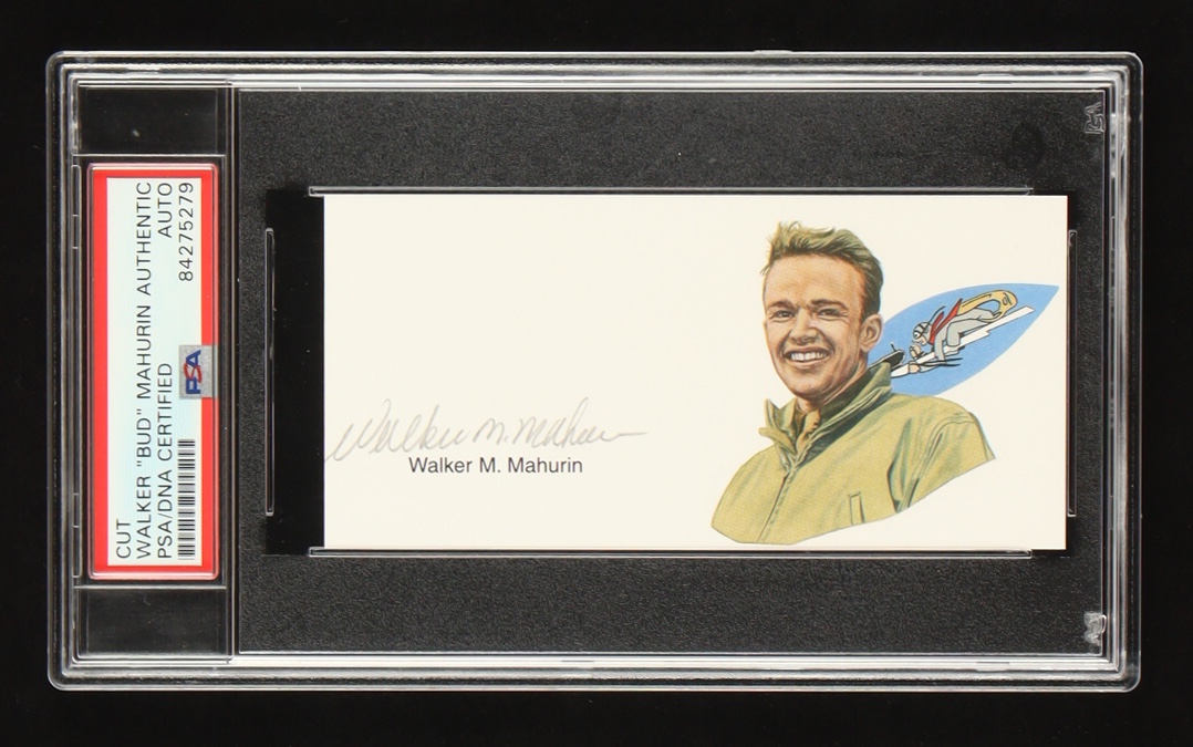 Walker "Bud" Mahurin Signed Cut With Portrait Art (PSA) at PristineAuction.com Walker "Bud" Mahurin Signed Cut With Portrait Art (PSA) at PristineAuction.com