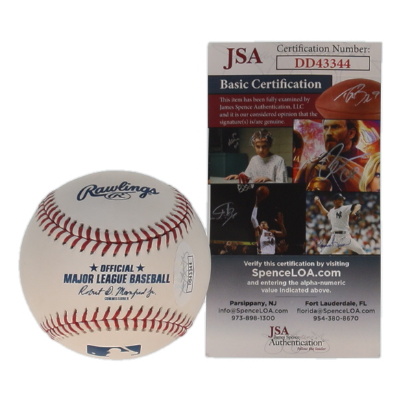 Doug Drabek Signed OML Baseball Inscribed "90 NL CY" (JSA) at PristineAuction.com Doug Drabek Signed OML Baseball Inscribed "90 NL CY" (JSA) at PristineAuction.com