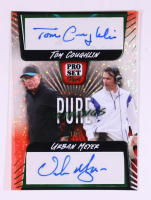 Tom Coughlin / Urban Meyer 2023 Pro Set Pure Pairings Autographs Green Sparkle #PP25 #3/3 at PristineAuction.com