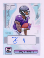 Zay Flowers 2023 Pro Set Pure Sheer Delight Autographs Bronze Clear #SDZF1 #13/15 RC at PristineAuction.com