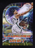 Giannis Antetokounmpo 2023-24 Topps Cosmic Chrome Launched Into Orbit Gold Interstellar Refractors #LIO-15 #14/50 at PristineAuction.com