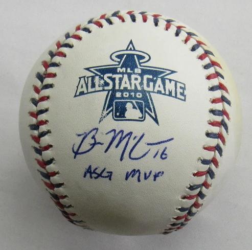 Brian McCann Signed 2010 All-Star Game Baseball Inscribed "ASG MVP" (JSA) at PristineAuction.com Brian McCann Signed 2010 All-Star Game Baseball Inscribed "ASG MVP" (JSA) at PristineAuction.com