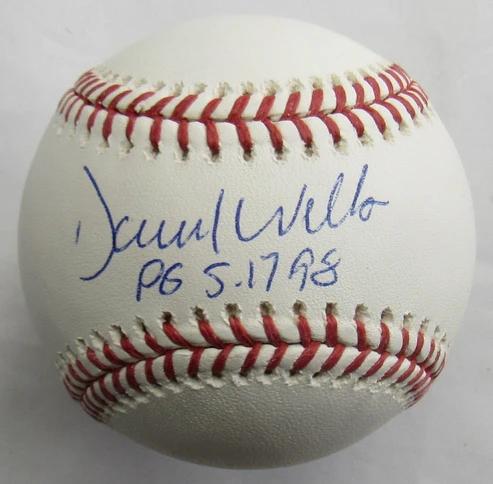 David Wells Signed OML Baseball Inscribed "P.G. 5-17-98" (JSA) at PristineAuction.com David Wells Signed OML Baseball Inscribed "P.G. 5-17-98" (JSA) at PristineAuction.com