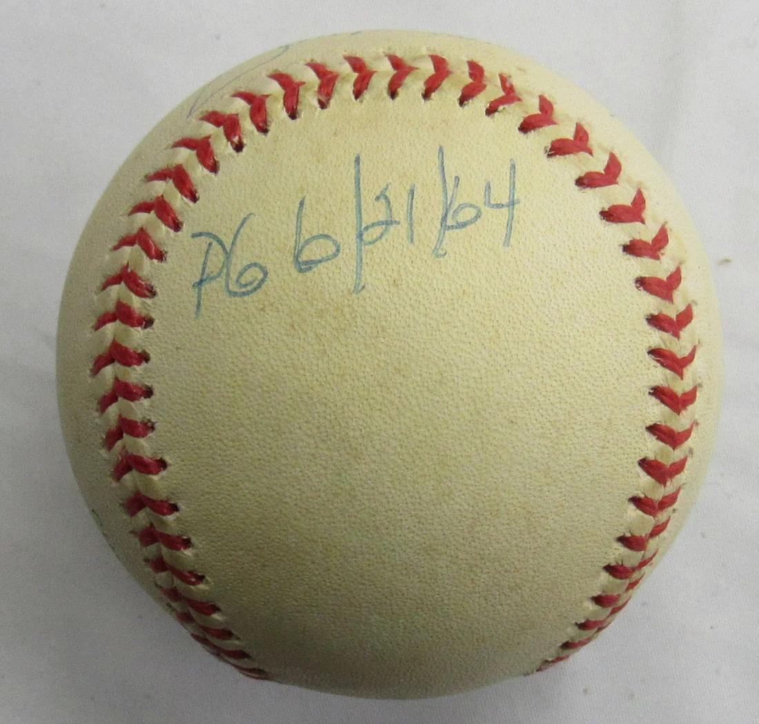 Jim Bunning Signed ONL Baseball Inscribed "PG 6/21/64" (JSA) at PristineAuction.com Jim Bunning Signed ONL Baseball Inscribed "PG 6/21/64" (JSA) at PristineAuction.com