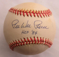Pee Wee Reese Signed ONL Baseball Inscribed "HOF 84" (JSA) at PristineAuction.com